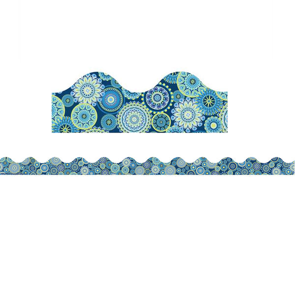 Blue Harmony Mandala Scalloped Deco Trim®, 37 Feet