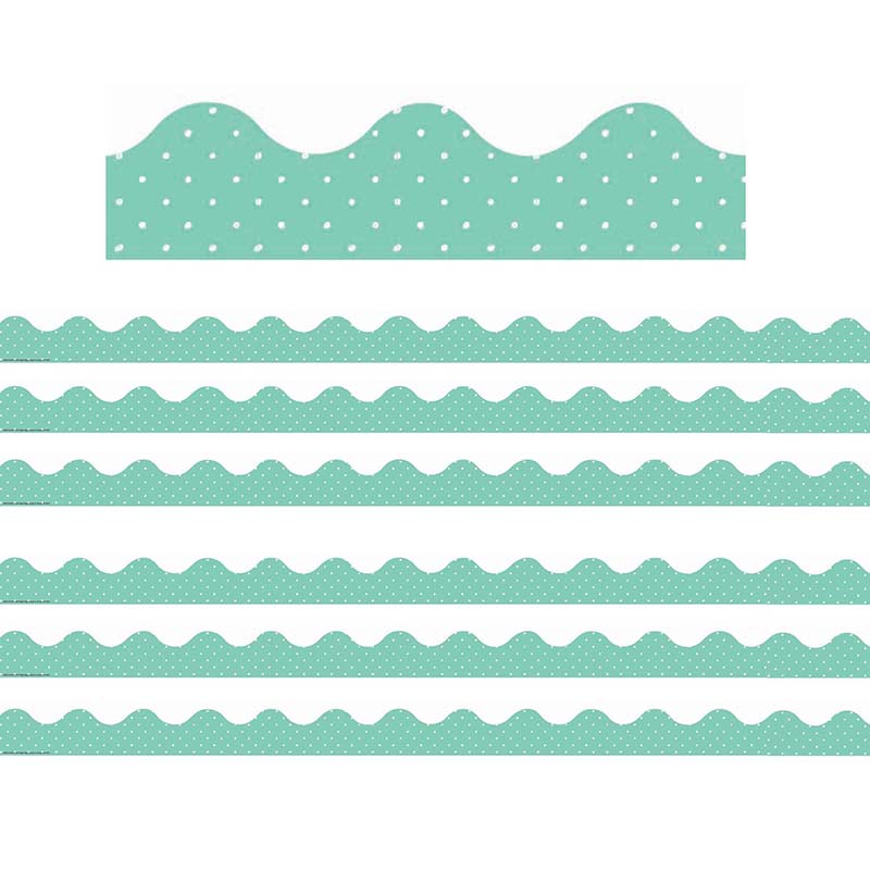 Simply Sassy Teal Polka Dots Deco Trim®, 37 Feet Per Pack, 6 Packs