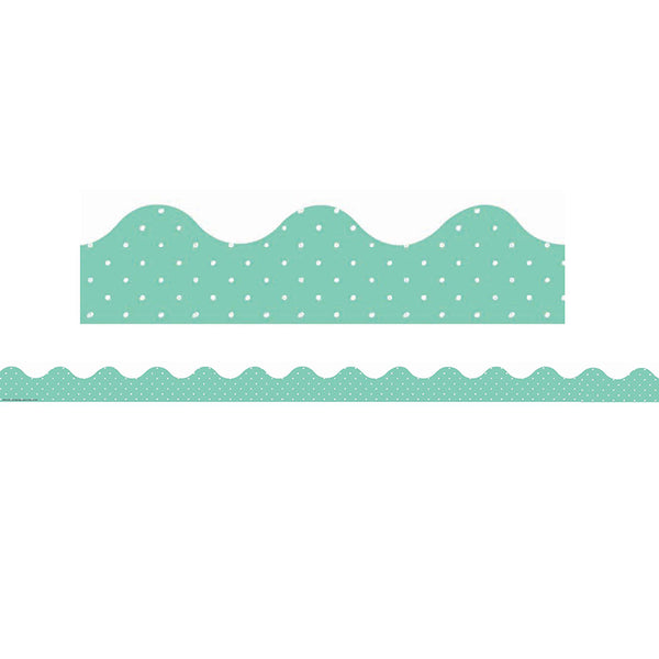 Simply Sassy Teal Polka Dots Deco Trim®, 37 Feet