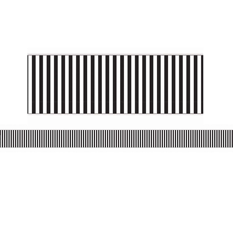 Simply Sassy Black and White Stripe Deco Trim® Extra Wide Die Cut, 37 Feet