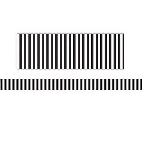 Simply Sassy Black and White Stripe Deco Trim® Extra Wide Die Cut, 37 Feet