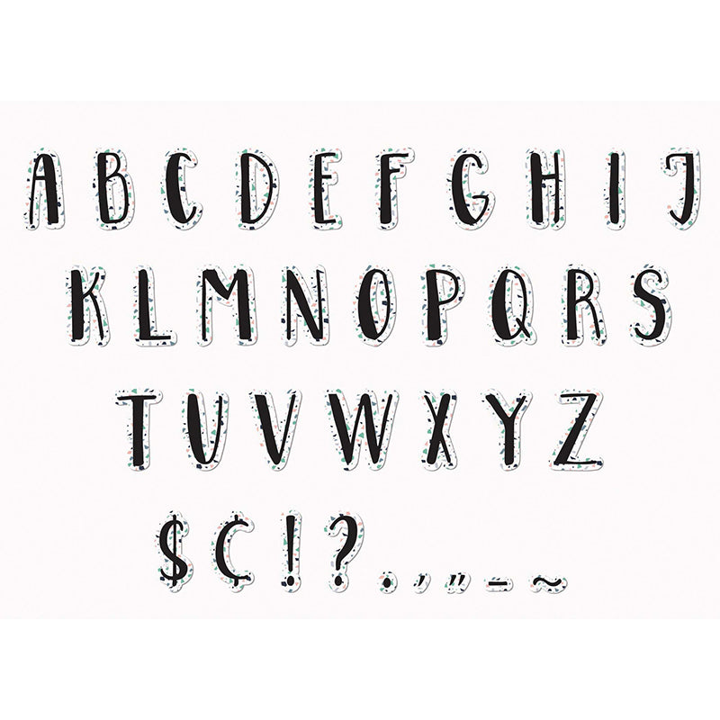 Simply Sassy - White Terrazzo Deco Letters, 228 Characters