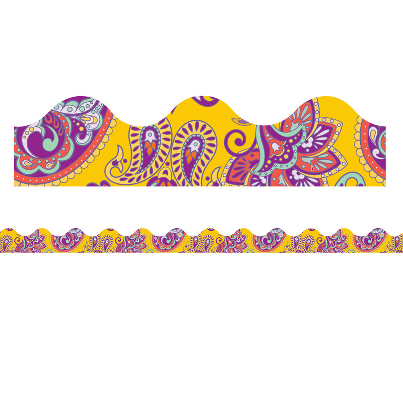 Positively Paisley Yellow Paisley Deco Trim®, 37 Feet