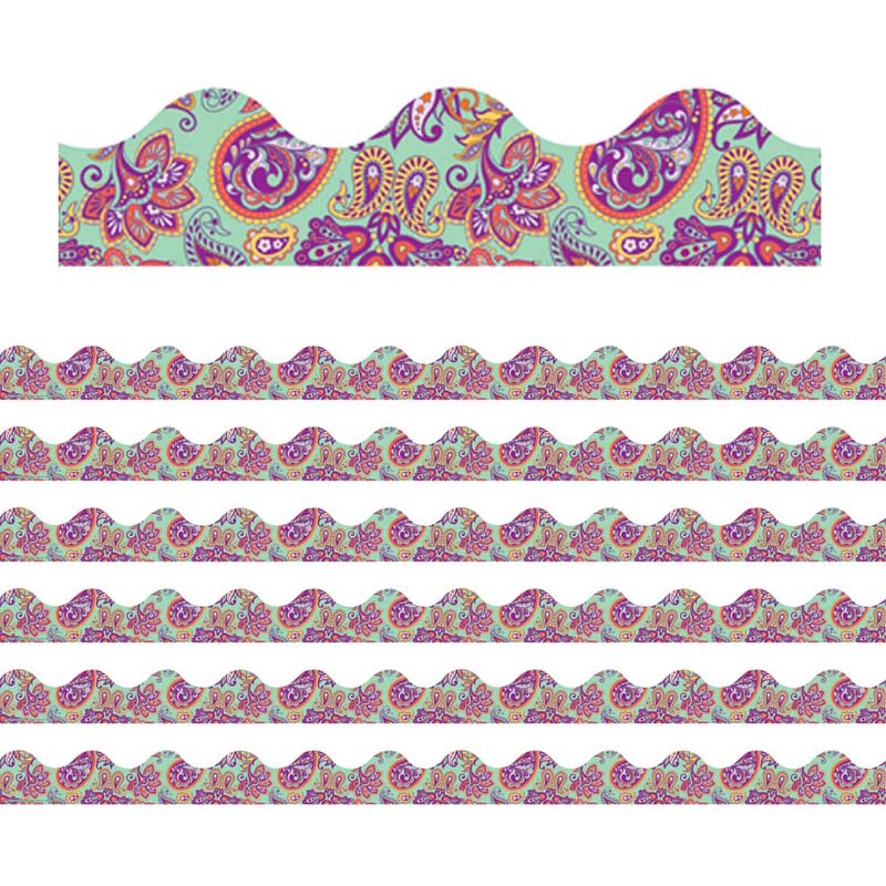 Positively Paisley Mint Paisley Deco Trim®, 37 Feet Per Pack, 6 Packs