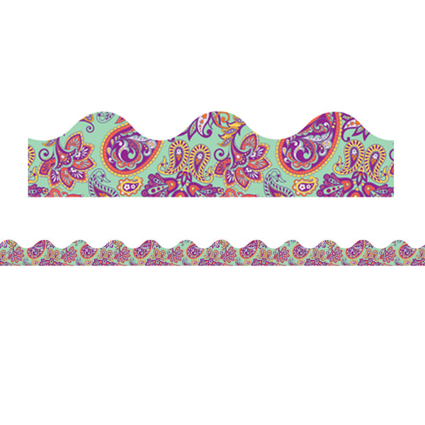 Positively Paisley Mint Paisley Deco Trim®, 37 Feet