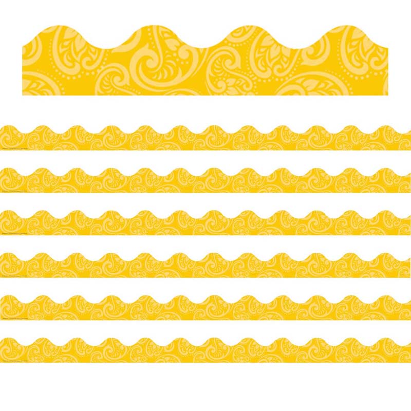 Positively Paisley Yellow Tonal Deco Trim®, 37 Feet Per Pack, 6 Packs