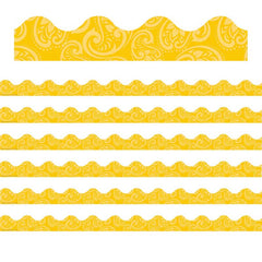 Positively Paisley Yellow Tonal Deco Trim®, 37 Feet Per Pack, 6 Packs