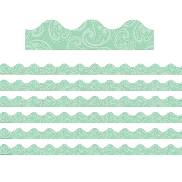 Positively Paisley Mint Tonal Deco Trim®, 37 Feet Per Pack, 6 Packs