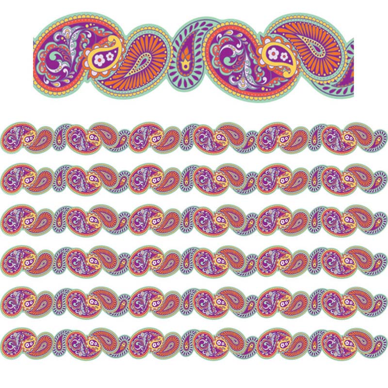 Positively Paisley Deco Trim® Extra Wide Die Cut, 37 Feet Per Pack, 6 Packs