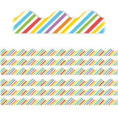 Growth Mindset Rainbow Stripes Deco Trim®, 37 Feet Per Pack, 6 Packs