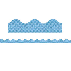 A Close-Knit Class Blue Pointelle Deco Trim, 37 Feet