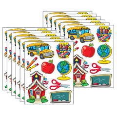 More School Supplies Window Clings, 8 Pieces Per Pack, 12 Packs