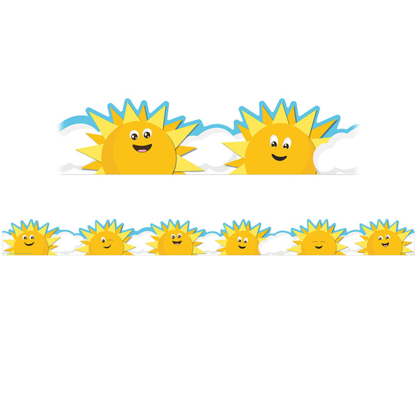 Growth Mindset Sun & Clouds Deco Trim® Extra Wide Die-Cut, 37 Feet