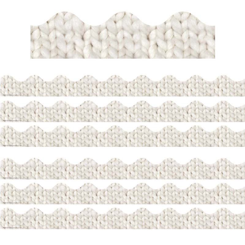 A Close-Knit Class Cozy Cream Knit Deco Trim Extra Wide, 37 Feet Per Pack, 6 Packs