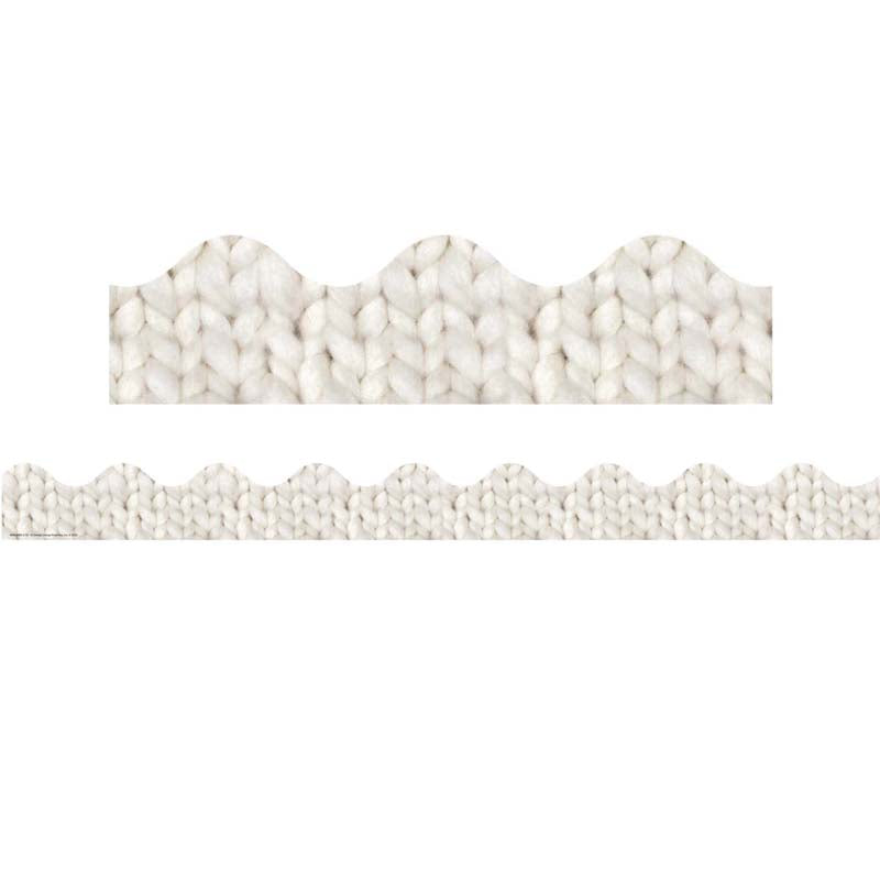 A Close-Knit Class Cozy Cream Knit Deco Trim Extra Wide, 37 Feet