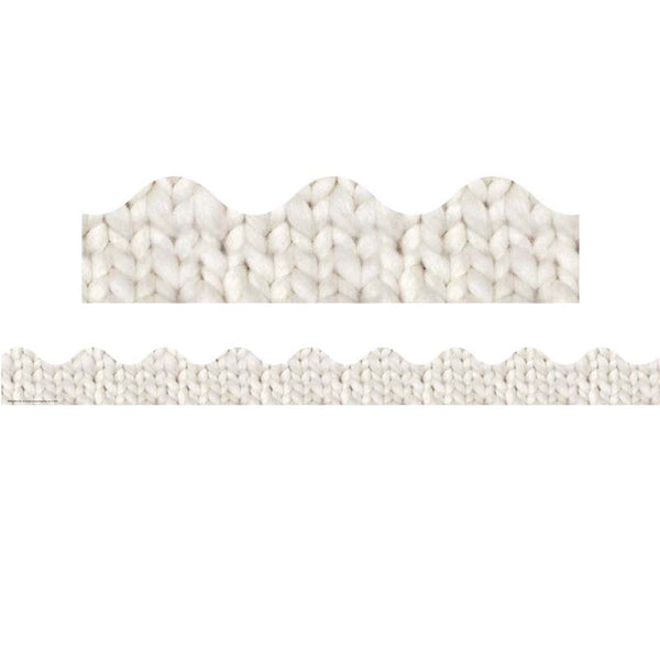 A Close-Knit Class Cozy Cream Knit Deco Trim Extra Wide, 37 Feet