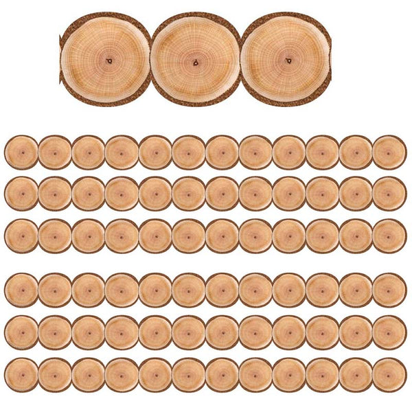 A Close-Knit Class Natural Wood Circles Deco Trim Extra Wide, 37 Feet Per Pack, 6 Packs