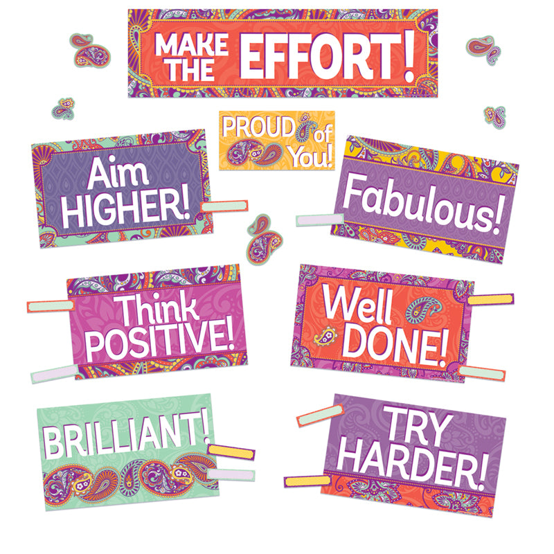 Positively Paisley Class Management Mini Bulletin Board Set