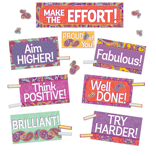 Positively Paisley Class Management Mini Bulletin Board Set