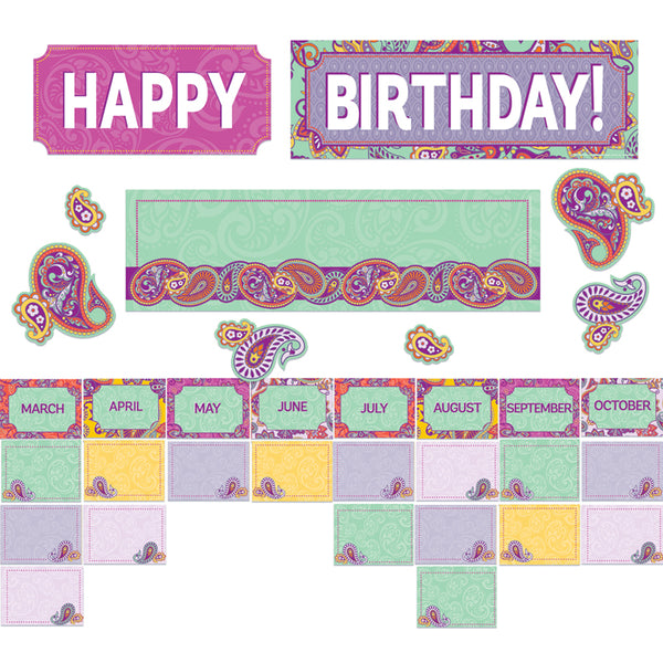 Positively Paisley Birthday Mini Bulletin Board Set