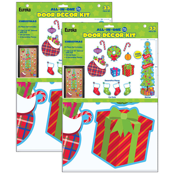 Christmas All-In-One Door Decor Kit, 2 Kits