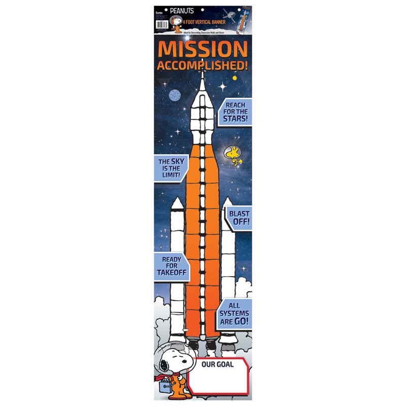 Peanuts® NASA Goal Setting Vertical Banner, 12" x 45"