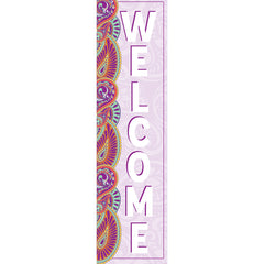 Positively Paisley Welcome Vertical Banner, 12" x 45"