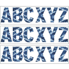 Shibori Tie-Dye 7" Deco Letters, 129 Per Pack, 3 Packs