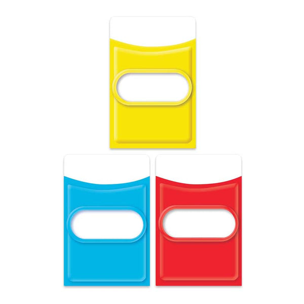 Color My World Assorted Library Pockets, Pack of 35