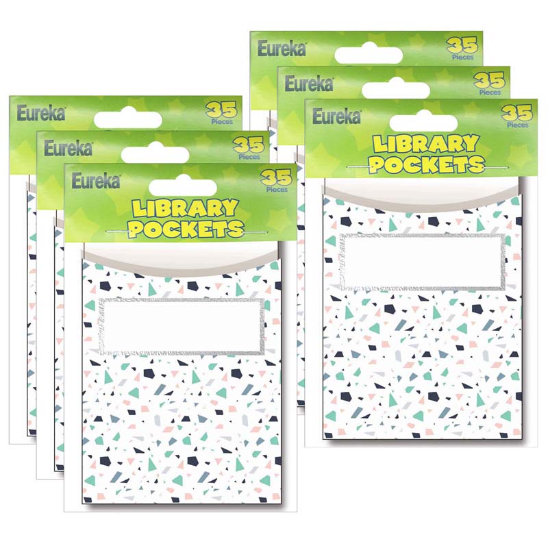 Simply Sassy Library Pockets, 3.5" x 5.5", 35 Per Pack, 6 Packs