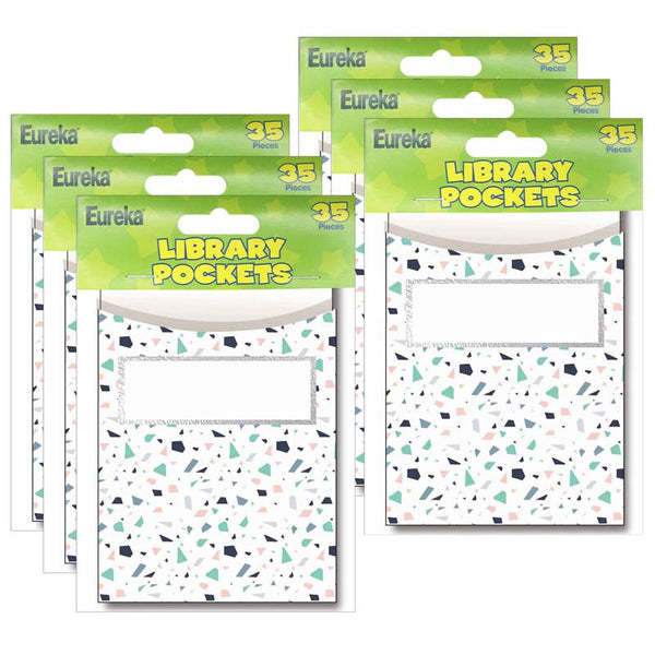 Simply Sassy Library Pockets, 3.5" x 5.5", 35 Per Pack, 6 Packs