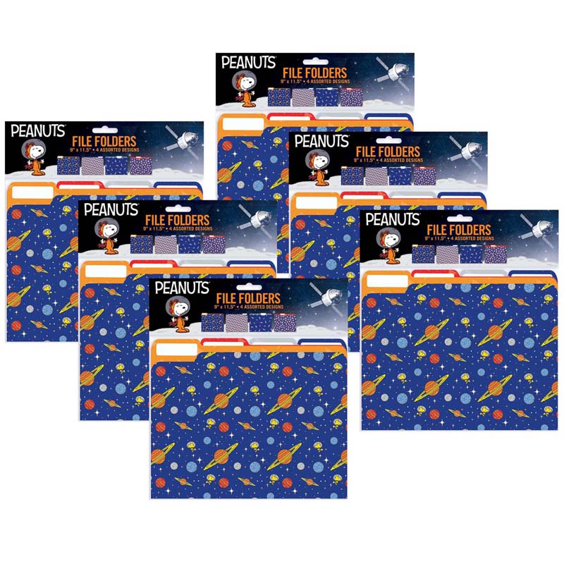 Peanuts® NASA File Folders, 4 Per Pack, 6 Packs