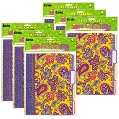 Positively Paisley File Folders, 4 Per Pack, 6 Packs