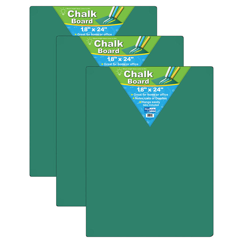 Chalk Board, Green, 18" x 24", Pack of 3