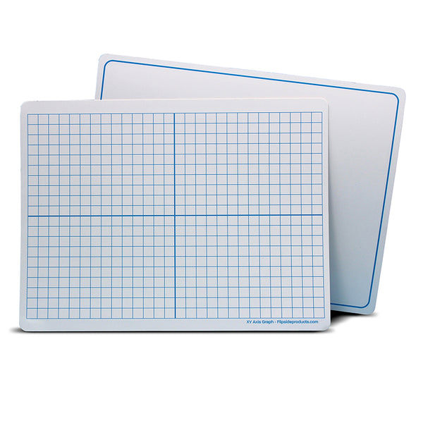 Magnetic Dry Erase Learning Mat, Two-Sided XY Axis/Plain, 9" x 12", Pack of 12