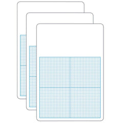 0.25" Graph Dry Erase Board, 11" x 16", Pack of 3