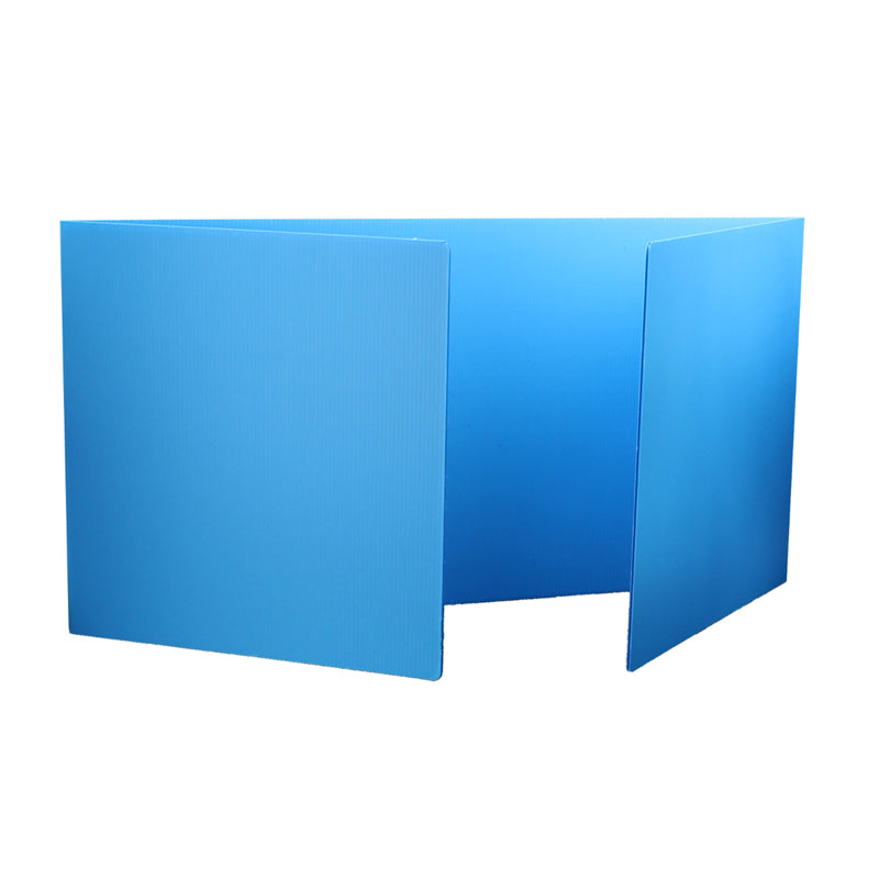 Premium Plastic Study Carrels, Blue, 12" x 46.5", Pack of 24