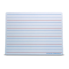 Magnetic Dry Erase Learning Mat, Two-Sided Red & Blue Ruled/Plain, 9" x 12", Pack of 12