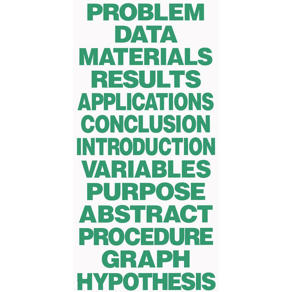 Science Fair Title Cards, Set of 13, Green