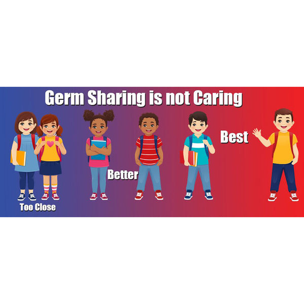 Germ Sharing is Not Caring Anti-Slip Floor Stickers, 14" x 6", Pack of 5