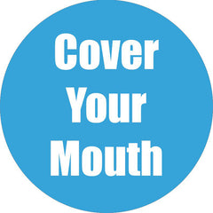 Cover Your Mouth Anti-Slip Floor Sticker, Cyan, 11", Pack of 5