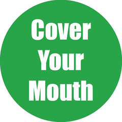 Cover Your Mouth Anti-Slip Floor Sticker, Green, 11", Pack of 5