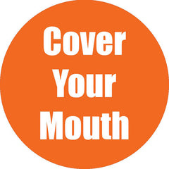 Cover Your Mouth Anti-Slip Floor Sticker, Orange, 11", Pack of 5